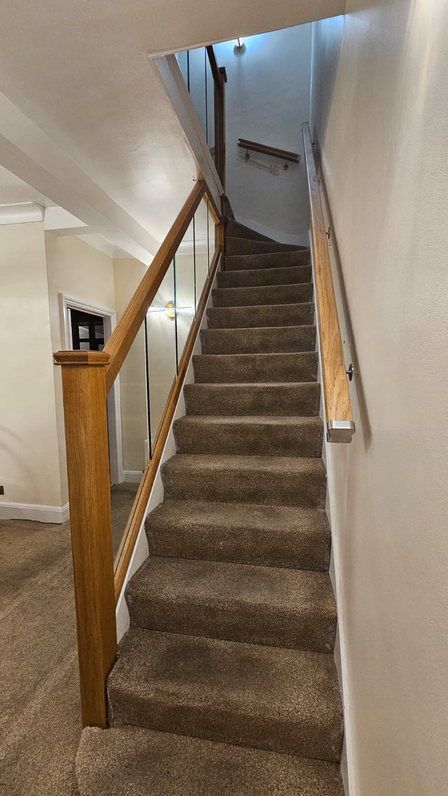 Oak and glass staircase