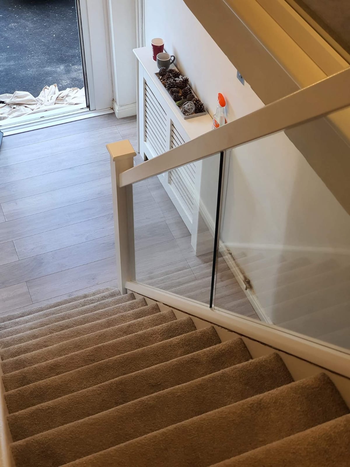white staircase