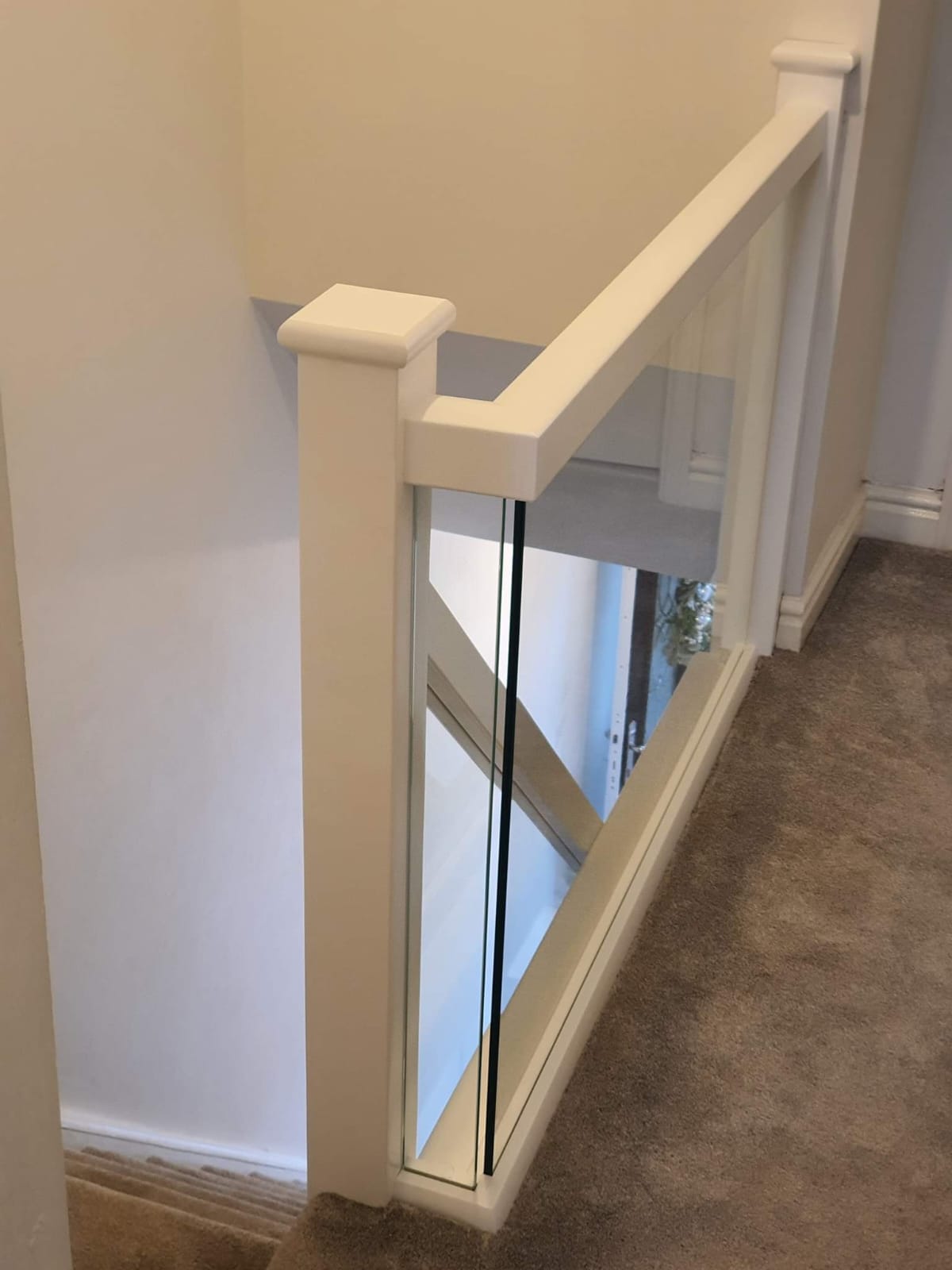 white bannister