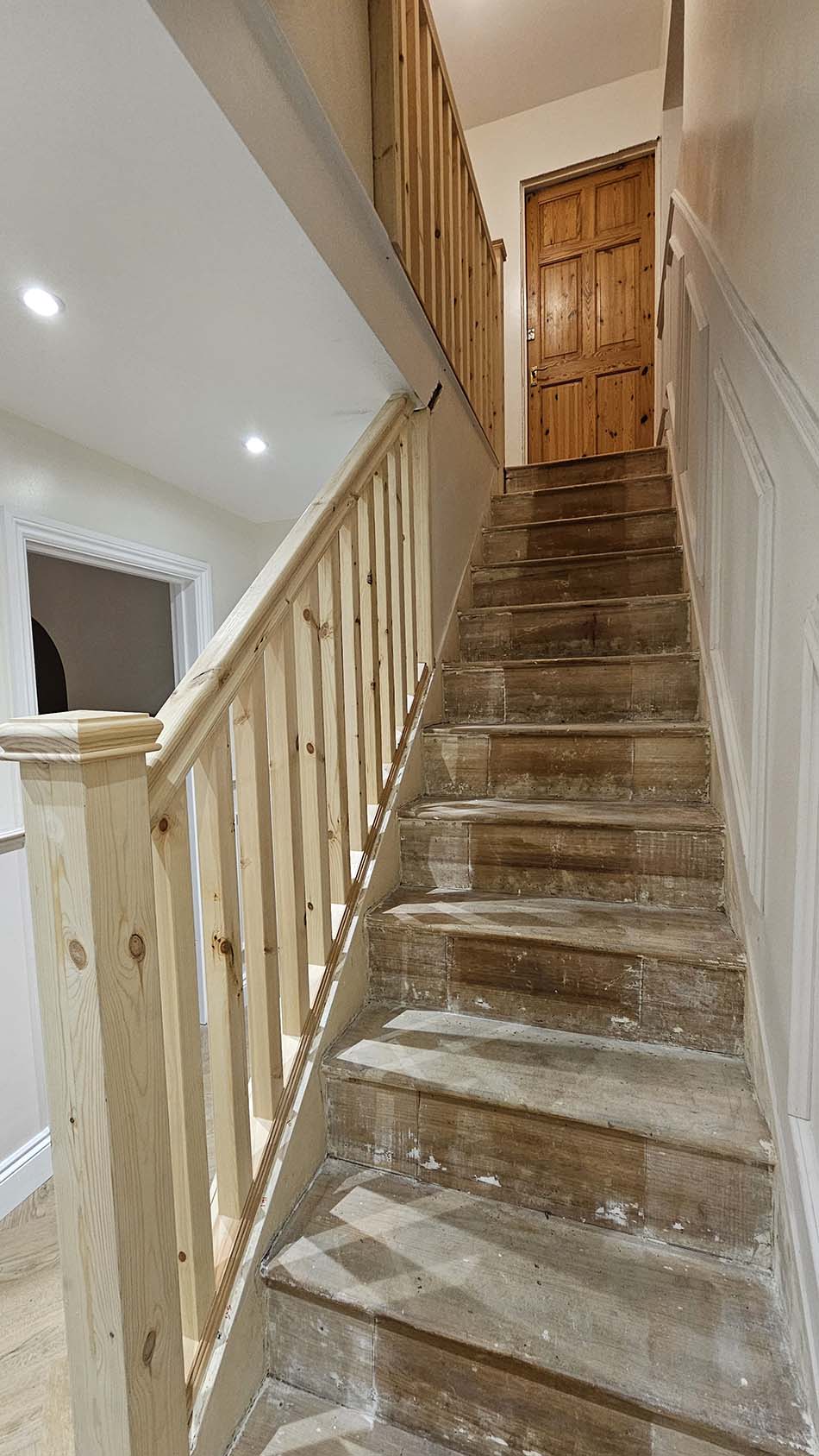 Building a wooden staircase